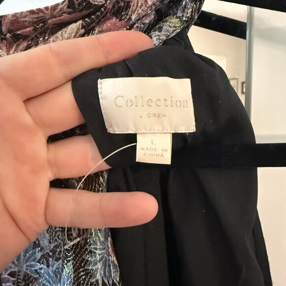 J.Crew Collection Metallic Floral Tie-Back Sleeveless Blouse – Size L - Picture 2 of 6